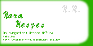 nora meszes business card